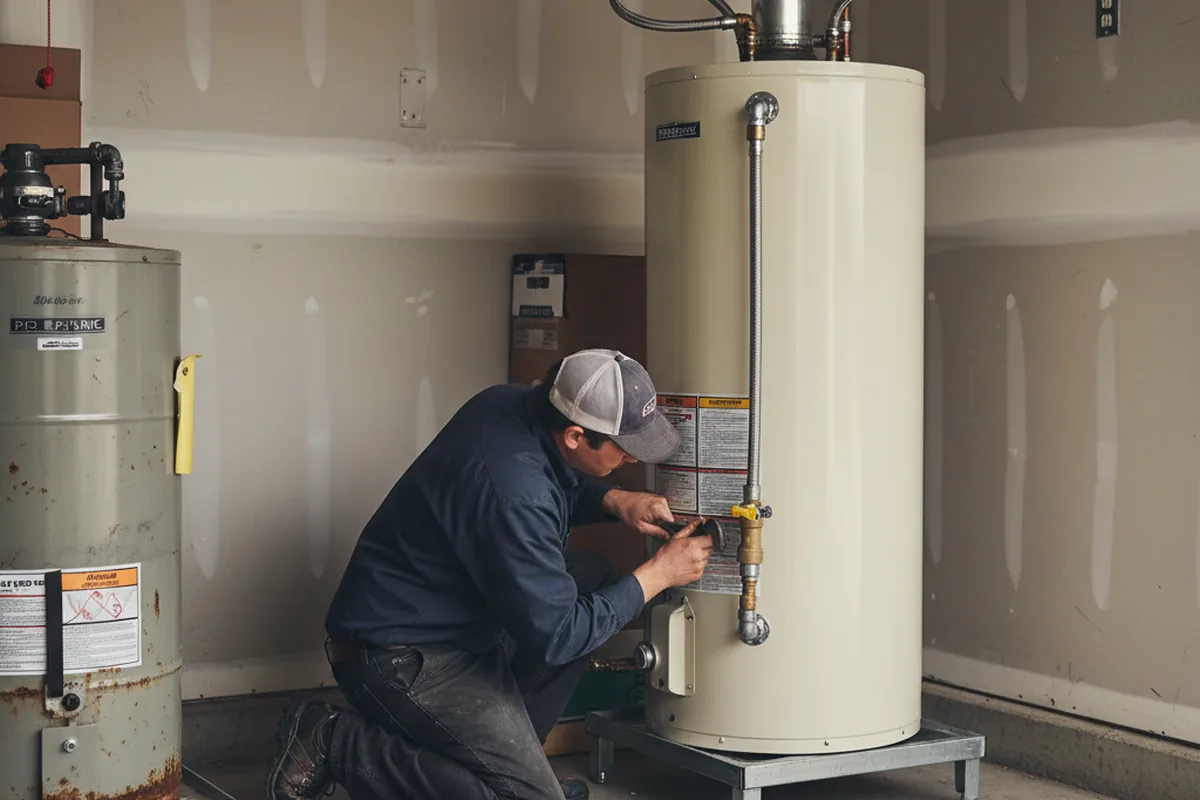 Water heater and shutoff valve replacement in Newell